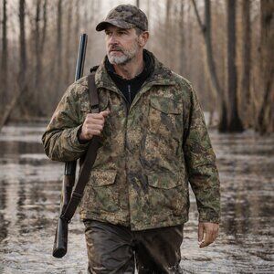 Hunting Jacket Water Resistant Invisible Camo Hunting Jacket for the Big & Tall